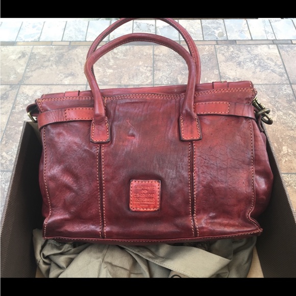 Campomaggi Burgandy Red Medium Distressed Leather Sobrero Bag purse - Picture 13 of 13